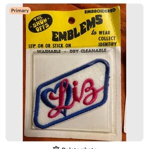 Emblems Patch 'The Show Offs' vintage 70s name Liz